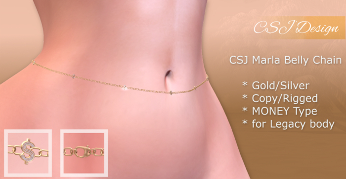 Second Life Marketplace - CSJ Marla Belly Chain Money (Legacy)